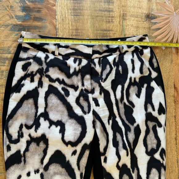 Diane Von Furstenberg Mary Mikado Wool Silk Pants Animal Print Size 6 - Picture 10 of 16